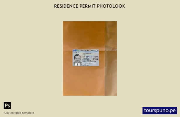 listo para imprimir plantilla frontal de aspecto fotográfico de tarjeta de permi
